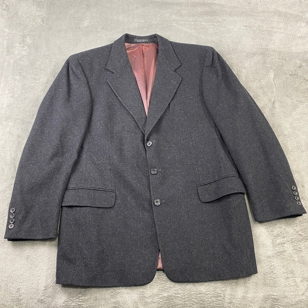 Gianfranco Ruffini Blazer Mens 42L‎ Gray Cashmere Blend Italy 3-Button Preppy